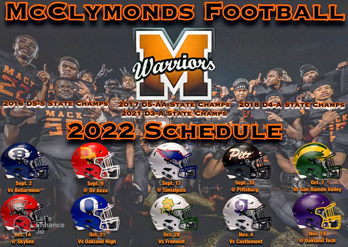 Our Official 2022 Football Schedule. 
A lot Of Good Games This Season So Mark Your Calendars 📆 It’s Going To Be A Great Season! #MackFamily #QuestFor5 #Oakland #CIF #StateChamps #MackFamilyOn3 @westcoastpreps_ @MitchBookLive