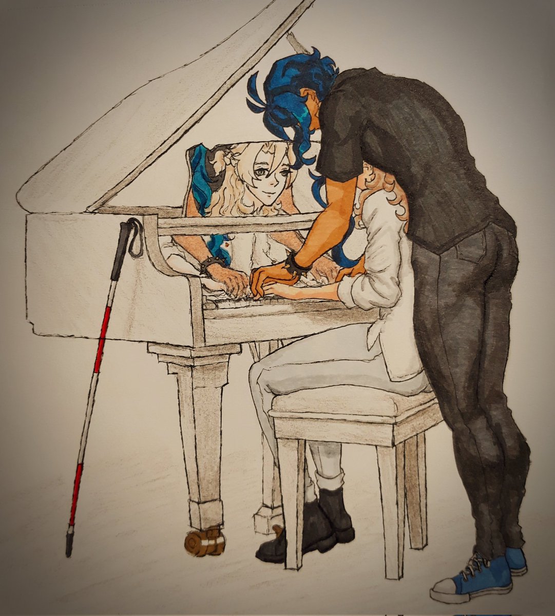 StrangeDark4's tweet photo. For the #KaebedoBang2022 I fell in love with @Kataomoi__Ai's prompt (linked in the replies) and I was so lucky to work with them, their fic is absolutely incredible! It is called A Song Only You Can Hear which I think is lovely, and you should absolutely read it :) https://t.co/Olfxq3Cq5C