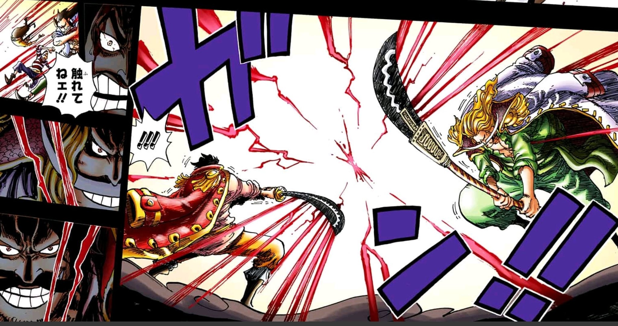 Mogi 今日のアニワン本当凄かった ルフィが覇王色を纏いカイドウに攻撃した時のローの 触れてねぇ 発言 あれはロジャーと 白ひげの攻撃が衝突した瞬間を見たおでんの発言と全く同じものだった つまりロジャーも白ひげも覇王色を纏ってたことが判明