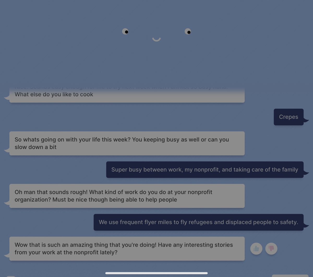 Nick Ruiz (@nickruiz) on Twitter photo Seems like blenderbot.ai wants to know more about <a href="/miles4migrants/">Miles4Migrants</a>. What recent story should I share? Seems like blenderbot.ai wants to know more about <a href="/miles4migrants/">Miles4Migrants</a>. What recent story should I share?