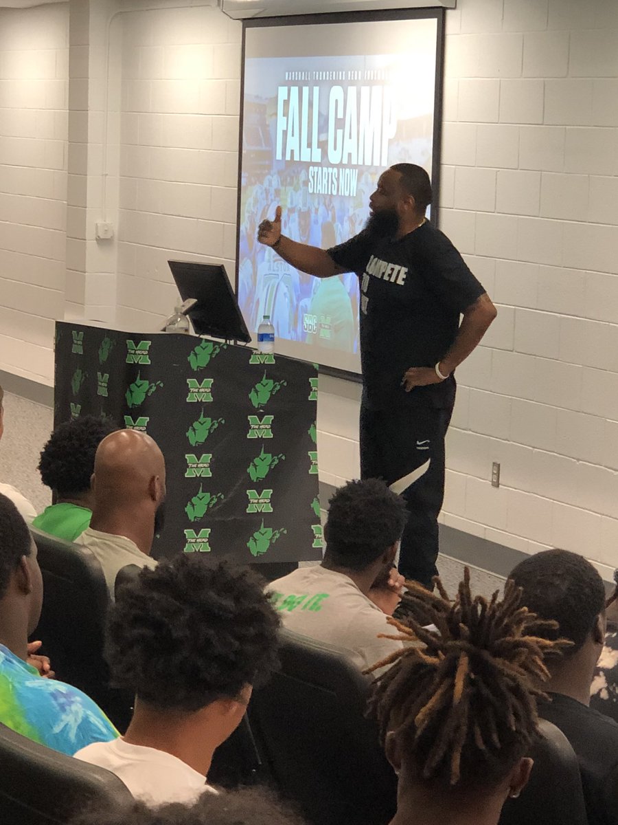 Huge THANK YOU to my brother @Shep71 for pouring into our team tonight! A phenomenal message about what it’s going to take for us to #CloseTheGap this season and in our lives! We understand our GOALS, but we are focused on our MISSION! Thank you C. L. SHEPHERD! #GoHerd