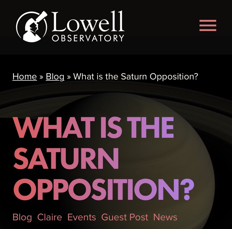 planetarywords's tweet photo. Saturn will be at opposition on August 14! What does opposition mean? Read this very short post about it from Lowell Observatory

https://t.co/6RqCCFcdC8 https://t.co/9dkjCPz0X3