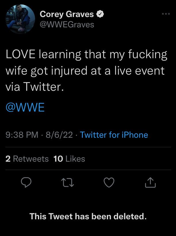 Corey graves twitter sale