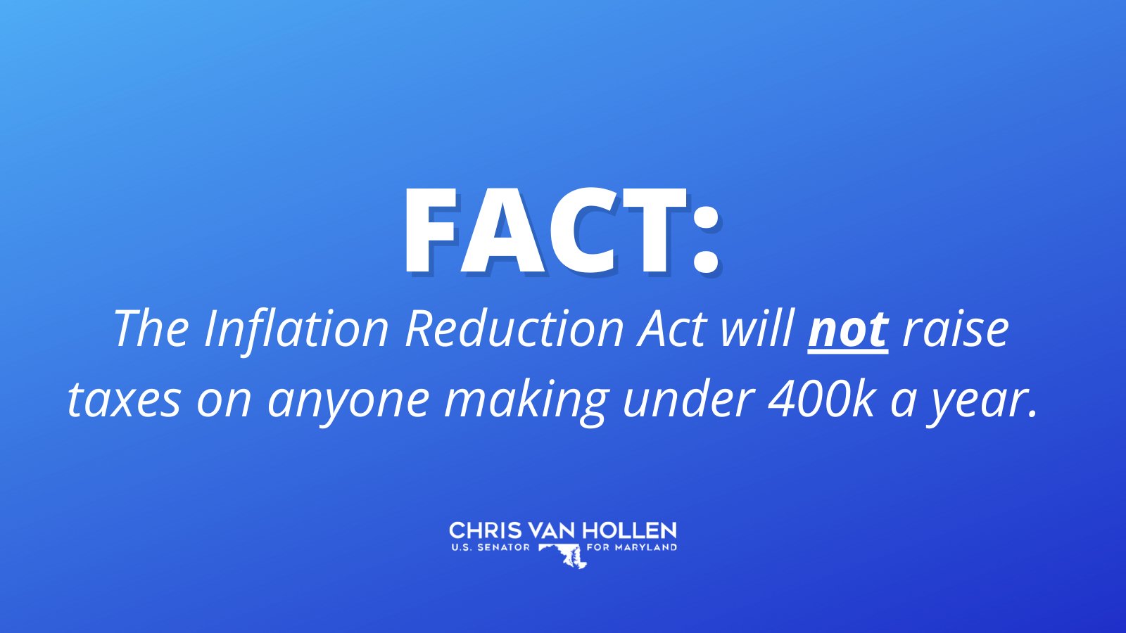 Senator Chris Van Hollen on Twitter "The Inflation Reduction Act will