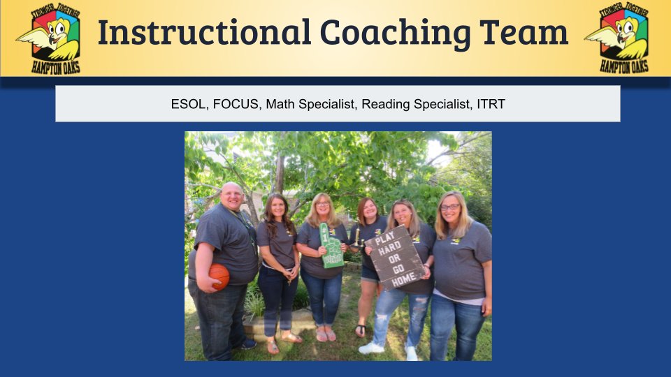 HamptonOaksElem's tweet image. Introducing our Instructional Coaches for the 2022 - 2023 school year! #GameOn2022