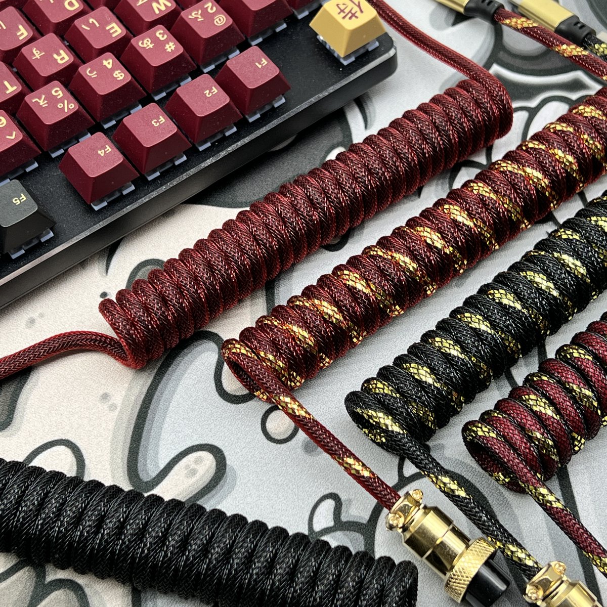 When you can't decide what <a href="/CableMod/">CableMod</a> cable to use with Drop + RedSuns GMK Red Samurai