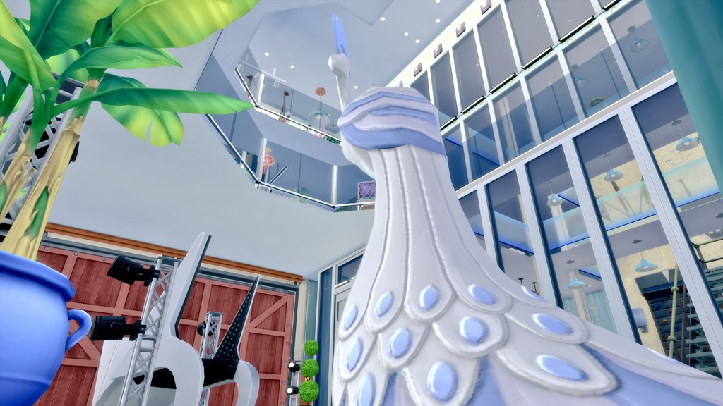 SimmerChase's tweet photo. 1 - Yoga studio lounge inside the Maximalist Modern Mansion. 2 - 3 level center atrium in the Mansion. 3 - 4th lowest level bar. We got so much done today on our 8.5 hour stream! #Sims4 #ts4 #ShowUsYourBuilds #thesims4 #DecorToTheMaxKit https://t.co/OiT8MrMCvv