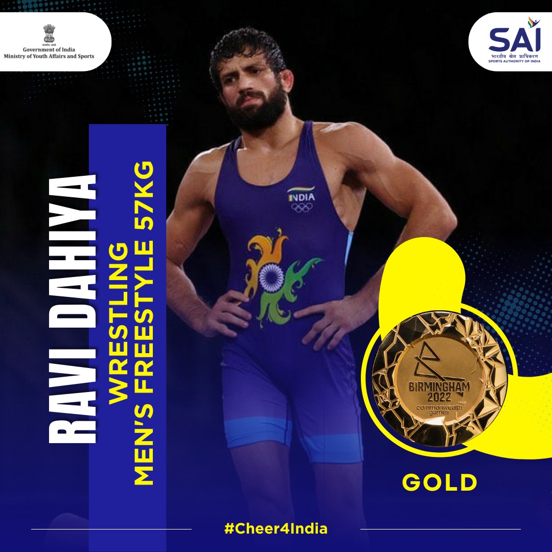 IASassociation's tweet photo. Our Congratulations to Ravi Dahiya, Vinesh Phogat Naveen and Bhavina Patel for winning Gold 🥇 for #TeamIndia 🇮🇳 at #CommonwealthGames2022. Amazing performances and truly inspiring. Let's #Cheer4India https://t.co/eKHsxa9GcN