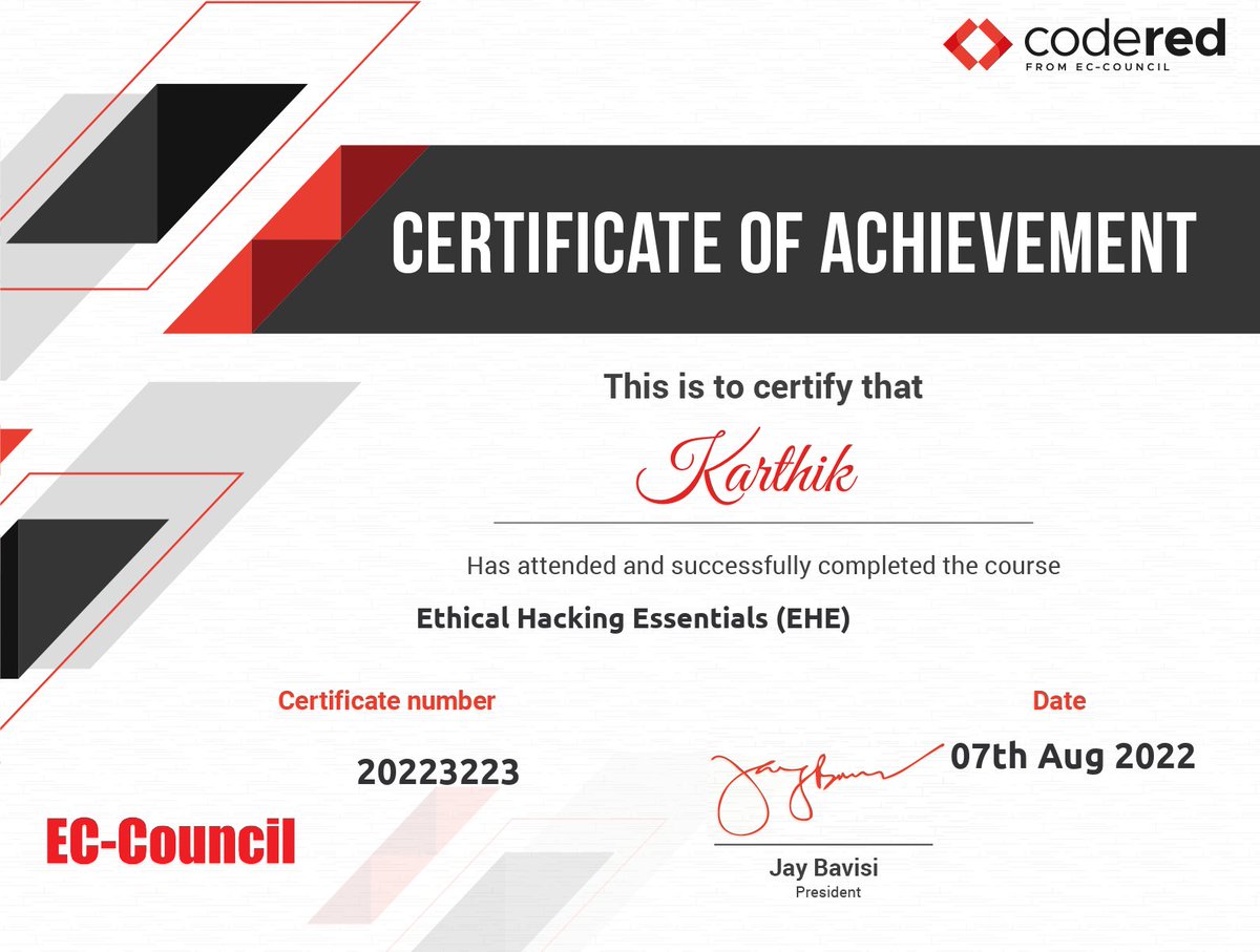 Karthik__Sarvan's tweet photo. Certificate from code red... https://t.co/OIDb1ppRXK