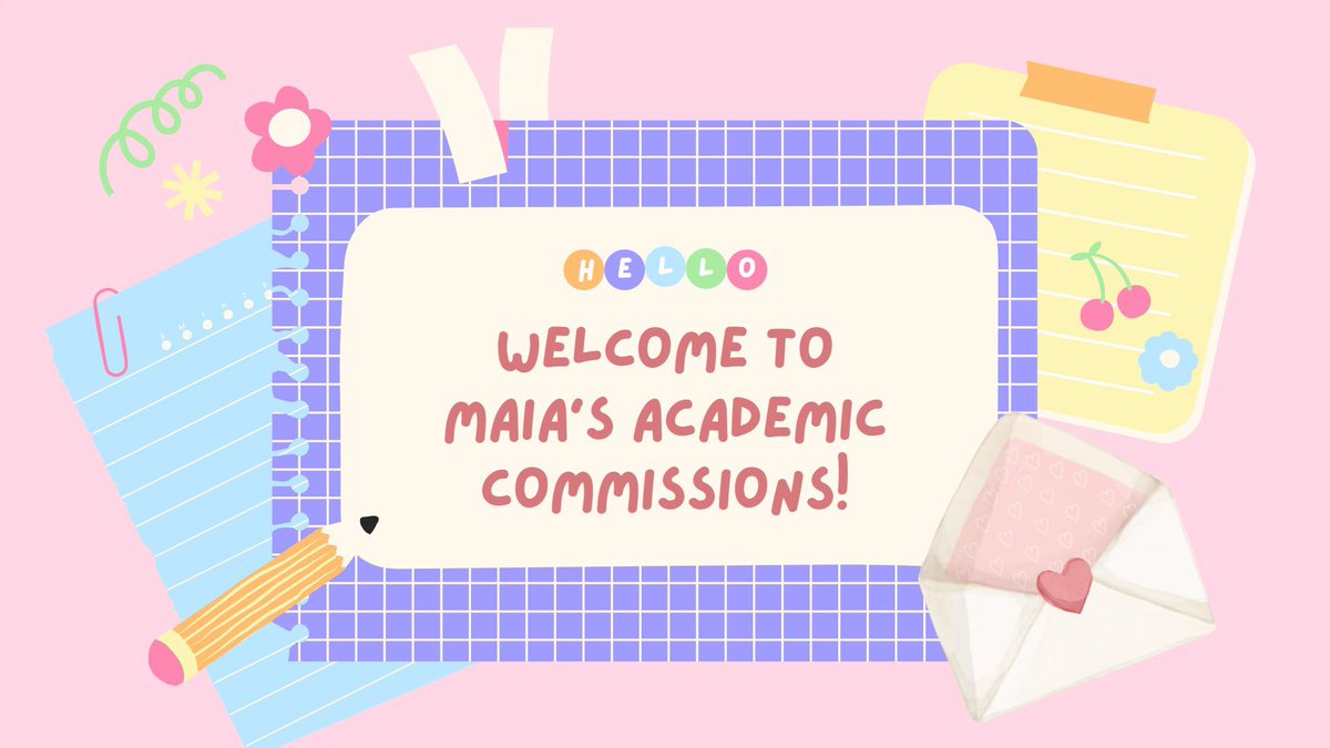 maiascomms's tweet photo. 📁 maia’s acad comms

hello comms twt! this is maia your acad helper 🤍 i offer high quality services and fast transactions! feel free to check out my comms sheet below! #commstwt https://t.co/IdOAcCOZLW