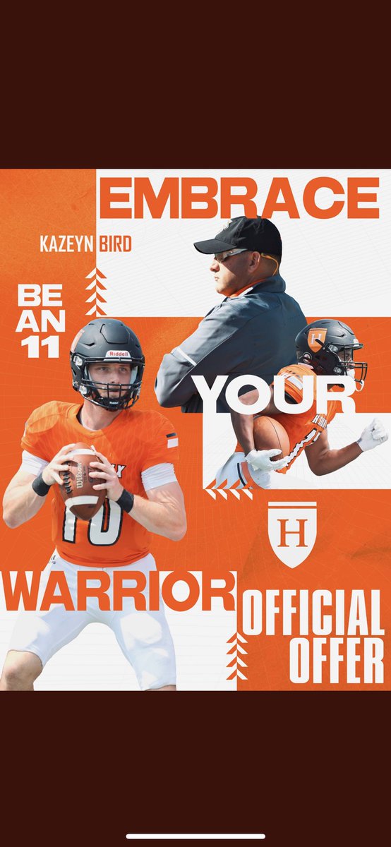 I am extremely honored and blessed to say I have received my 3rd offer from @HendrixFootball !!🧡🖤 #BeGreat #LLR @BMCHS_FT @RussHeidiSLC