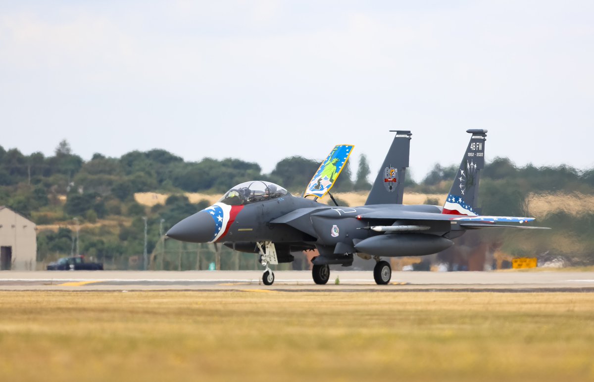 CJFPhotos's tweet photo. Lakenheath 48th Wing Heritage Jet @48FighterWing @HQUSAFEAFAF @usafmonitor @usairforce @F15Einfo @PhotographyWeek @PhotoPlusMag @CanonUKandIE @BoeingAirplanes @48thFighter @GettyImages @AFMonthly @Combat_Journal @EOSmag @AirForceMag @Andy007_SR_A @runway25shop @Boeing #48th @usaf https://t.co/EJWl4Bx7KN