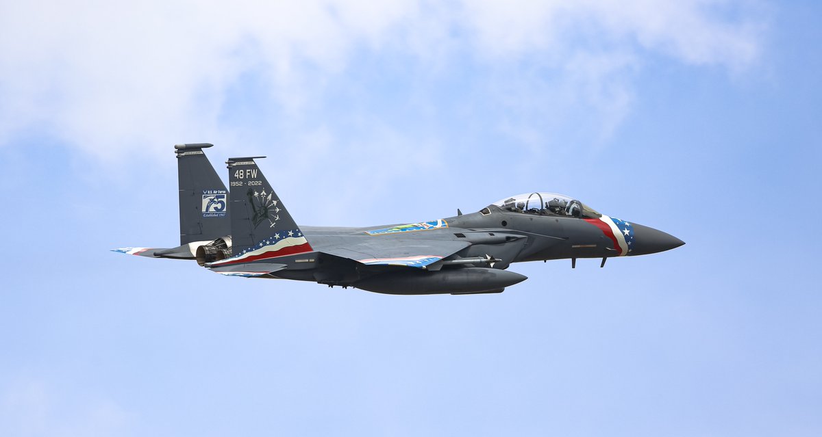 CJFPhotos's tweet photo. Lakenheath 48th Wing Heritage Jet @48FighterWing @HQUSAFEAFAF @usafmonitor @usairforce @F15Einfo @PhotographyWeek @PhotoPlusMag @CanonUKandIE @BoeingAirplanes @48thFighter @GettyImages @AFMonthly @Combat_Journal @EOSmag @AirForceMag @Andy007_SR_A @runway25shop @Boeing #48th @usaf https://t.co/EJWl4Bx7KN