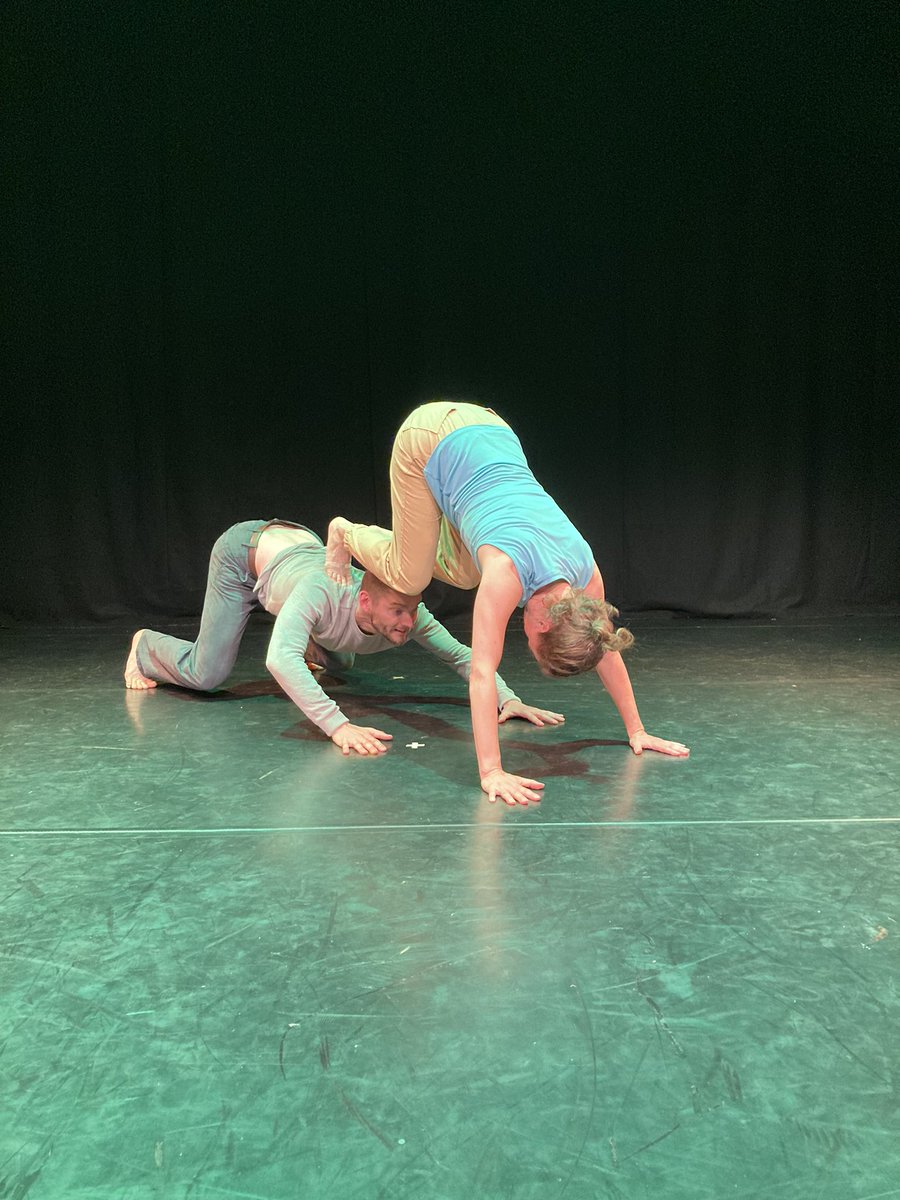 TheatreInfusion's tweet photo. “Hey, this is my spot!” This morning’s brain chemistry is ready to go! #molecules #sootheshow #physicaltheatre #contemporarydance @GreensideVenue @EdFringeSociety #yogapose #MentalHealthAwareness https://t.co/GKFTZBHTOb