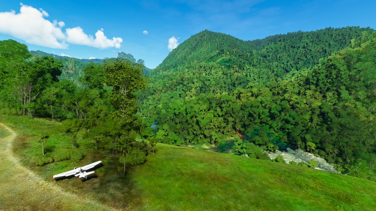 cmdrexorcist's tweet image. Stopped on the side of this mountain to take in the scenery and possibly go on a nature hike while flying through the mountains of Central Java in @MSFSofficial! #MSFlightSim #MSFS2020