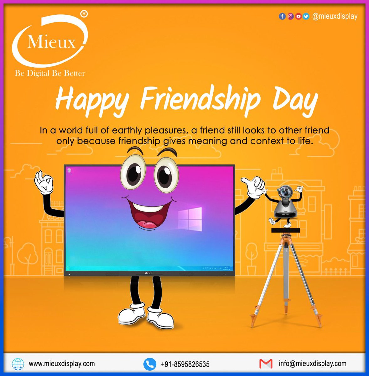 mieuxdisplaypv1's tweet photo. Let us celebrate the beautiful friendsπ₯οΈ that we share to make it a perfect Friendship Day, the day that gives us another reason to spend more time together.
#MieuxDisplay #OEM #MakeInIndia #AudioVideo #LED #Display #FriendshipDay. https://t.co/nrVQzU5LIh