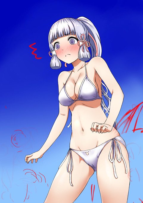 神里綾華、生まれて初めての水着 