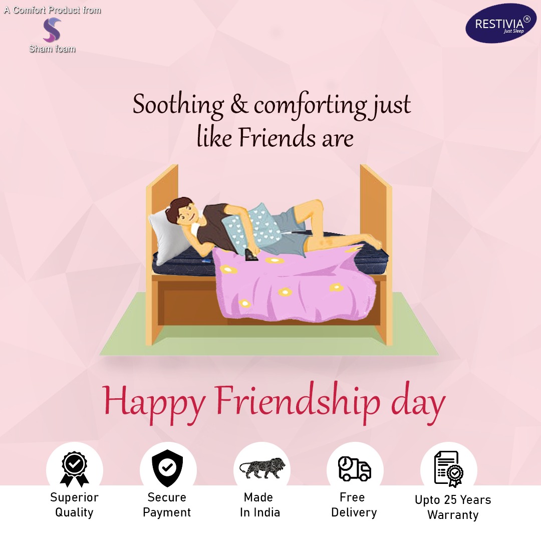 RestiviaM's tweet photo. Friends are one who give you perfect comfort
Smoothing and Comforting mattress provide you ultimate sleep
HAPPY FRIENDSHIP DAY
Get the best deal now
#friendshipday #friendsforever #bff #happyfriendshipday #friends #happyfriend #bffgoal #pilliowbed #bedpillow #blanket https://t.co/2y3y0NPm5S
