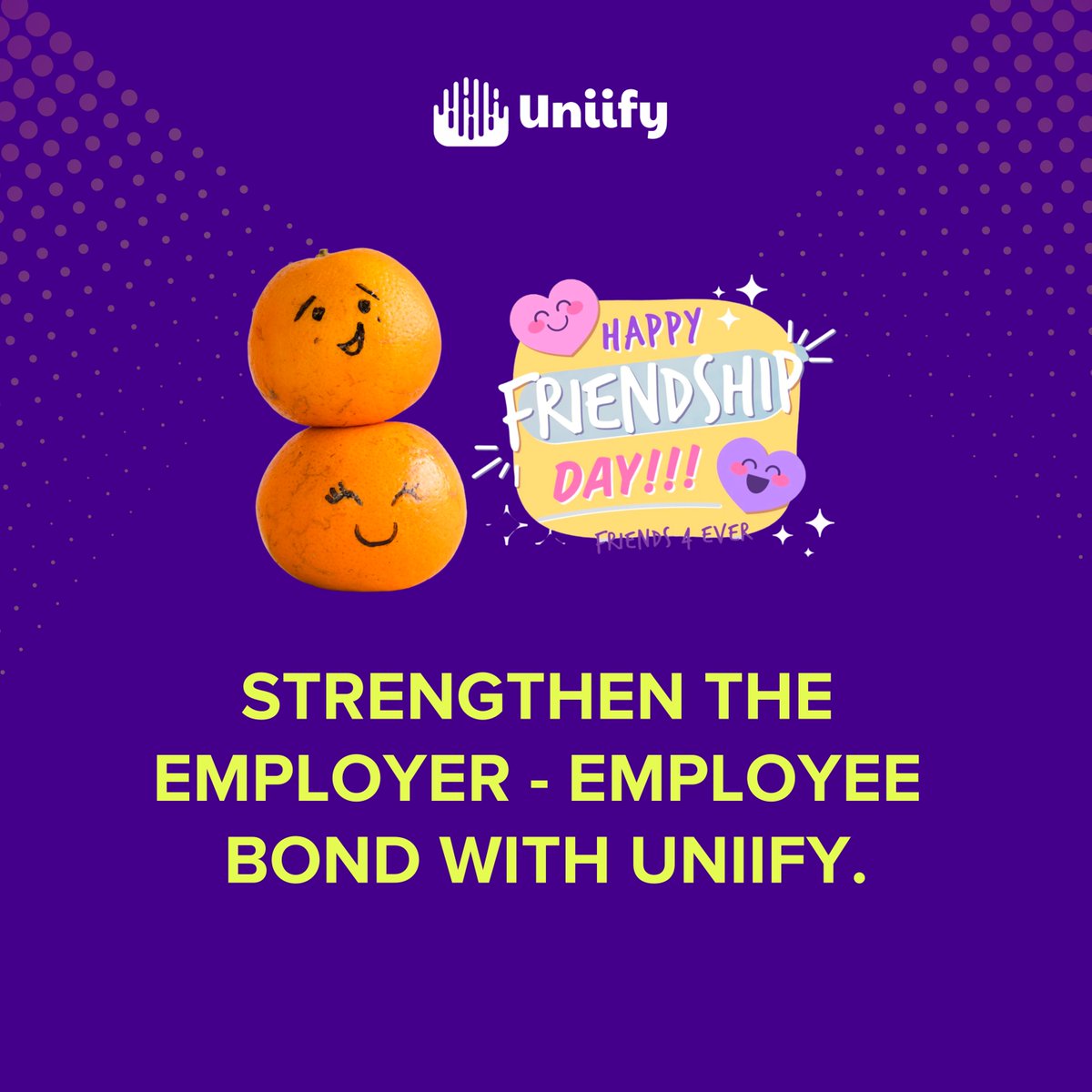uniifyapp's tweet photo. Happy friendship day!
#friendship #friendshipday #friendsforever #bestfriendsforever #techhr #peoplematters #employeeengagement #employeewellness #exployeeexperience #hr #hrtech #hrmanagers #hrhead #startups #employees #hrconference #leadership #hranalytics #peopleanalytics https://t.co/zuUbPQrawx