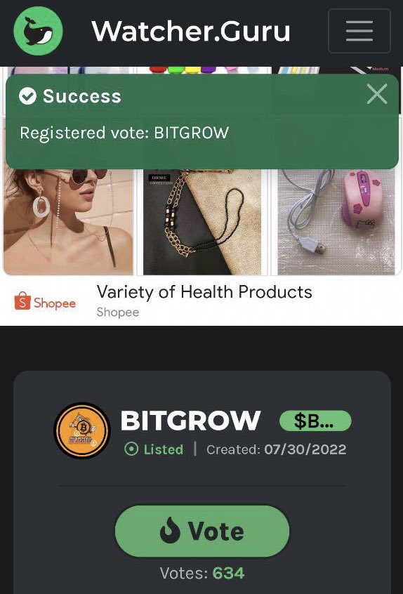 #Bitgrow is now listed on <a href="/WatcherGuru/">Watcher.Guru</a>. What an accomplishment Bitgrowers. #Growth #LetsGrow #Binance  #BTC  #Rewards #BSCGem #100xGem #1000xGem Join Growth Here!
-TG: t.me/BitGrowbsc
-Website: BitGrowbsc.com
-CroGram: link.crogram.app/bitgrow