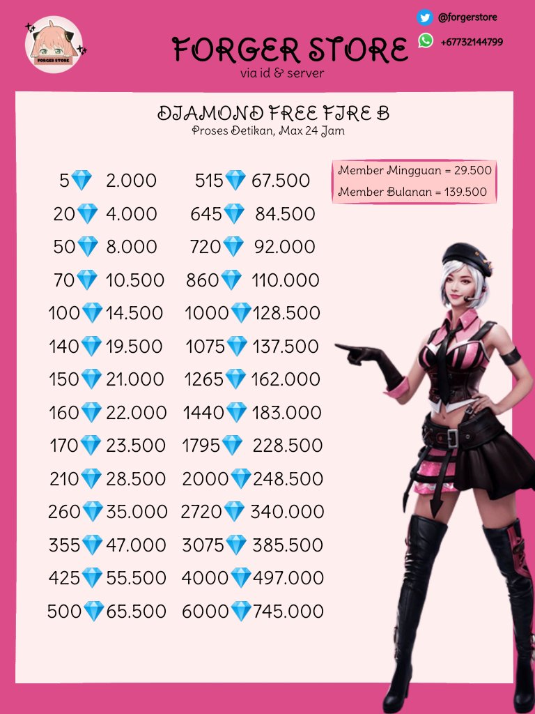 forgerstore's tweet photo. Topup diamond free fire. Yuk DM 

#zonauang #zonajajan https://t.co/t8MuAiqM4o