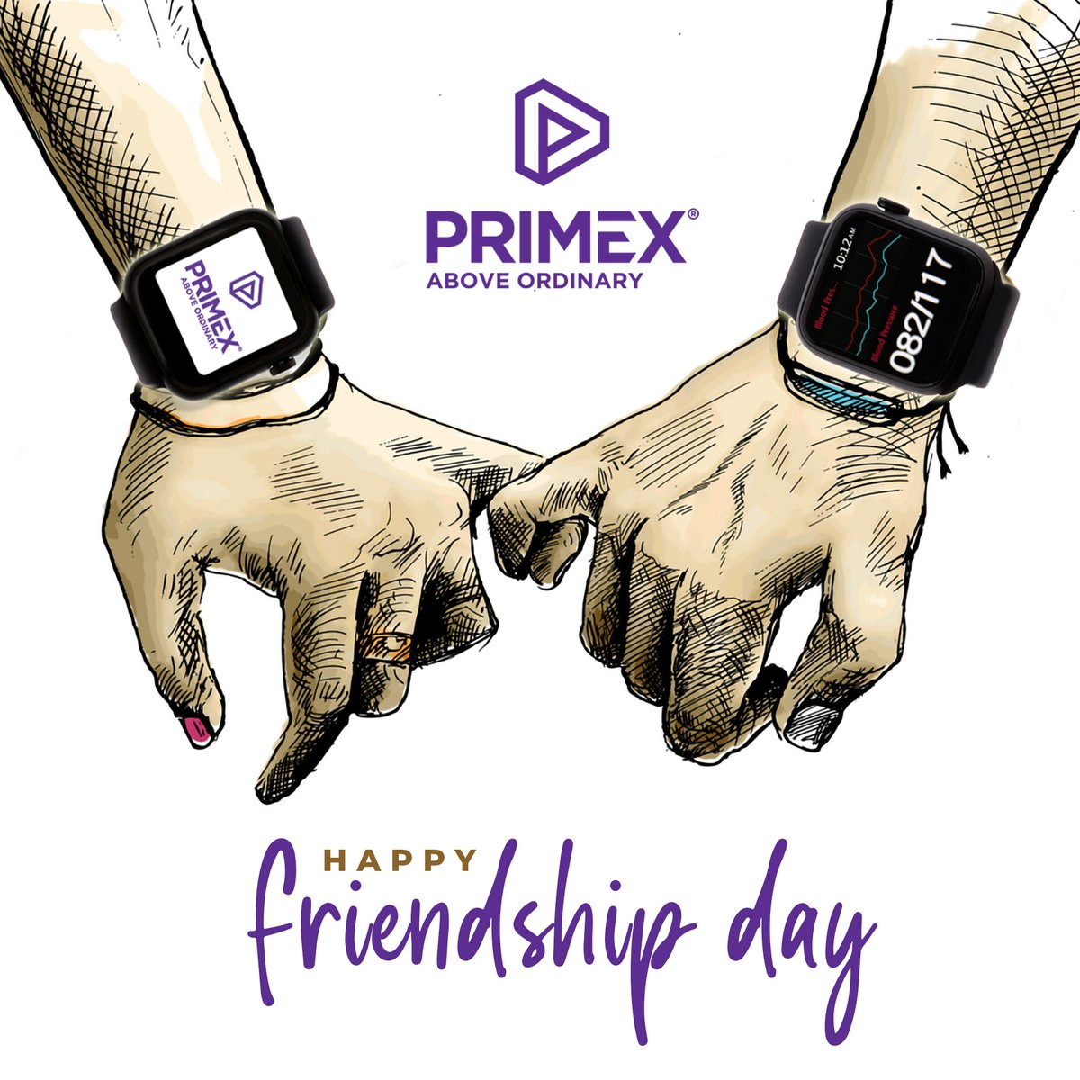 PrimexIndia's tweet photo. Let's tie together a bond of smartness 😊 ❤️

#friendshipday  #smartwatches #bondofsmartness #handy #handy2 #primexindia https://t.co/K3rnICqH8P