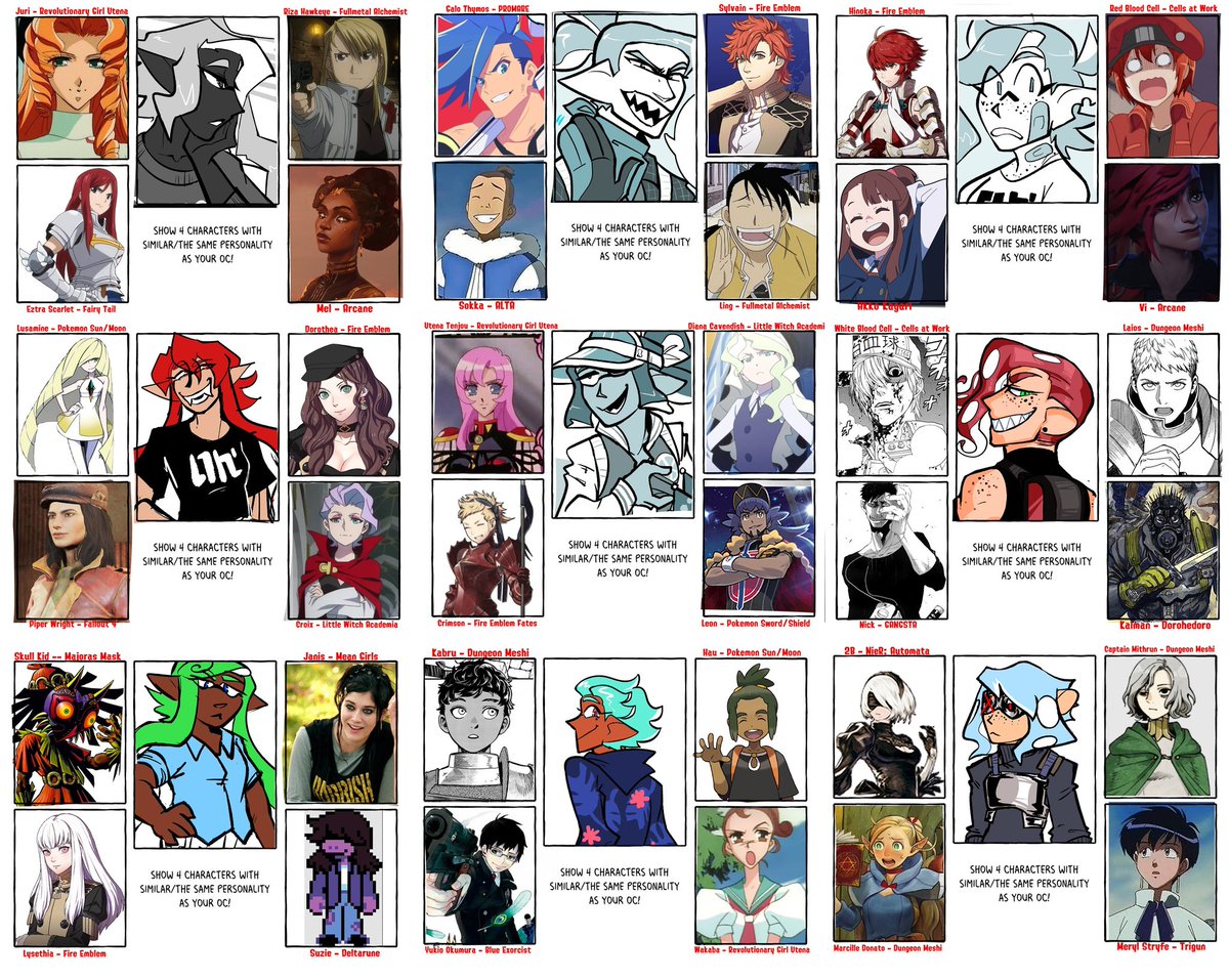 gingersn4pp's tweet photo. I spent way too long on this so y'all get it. Similar characters comparison! Plus some details and explanation of each one.
#OYHCOMIC https://t.co/JMoGeJXOoZ