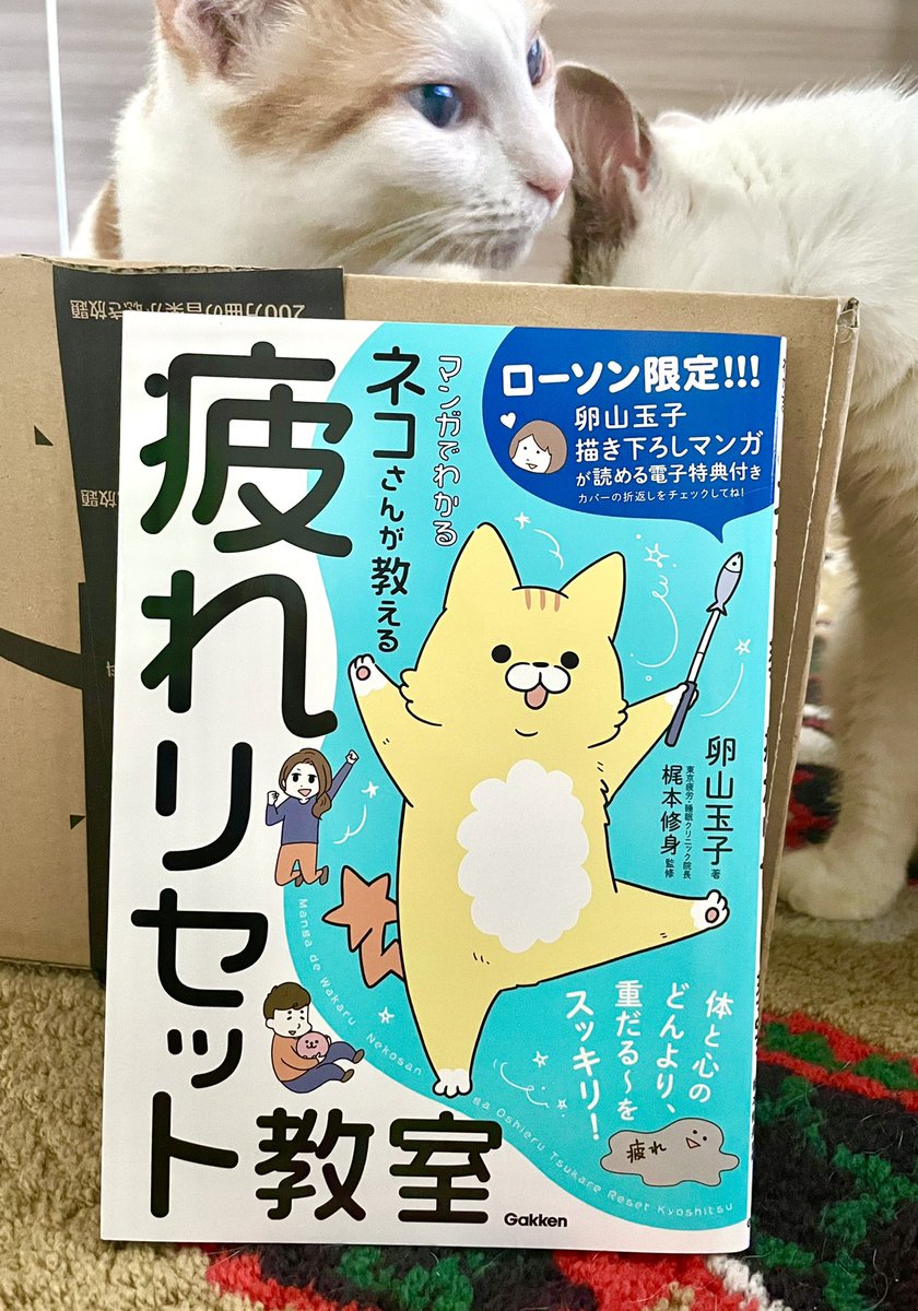 🚹「マンガでわかる 猫さんが教える疲れリセット教室」
ローソン限定版が発売中です!
🚹書き下ろし4コマが読めるQRコード付き!
疲れないコツを猫がわかりやすく教えます。よかれば読んでやってくださーい🐱✨ 