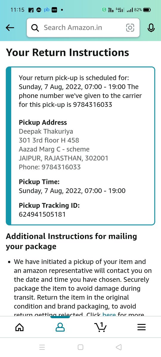 deepakthakuriya's tweet photo. Service of @amazonIN 
Still waiting for return since last 20 days @amazon
#Amazon #wrostservice https://t.co/Moz6T82wtl