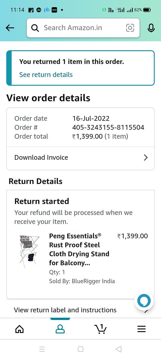 deepakthakuriya's tweet photo. Service of @amazonIN 
Still waiting for return since last 20 days @amazon
#Amazon #wrostservice https://t.co/Moz6T82wtl