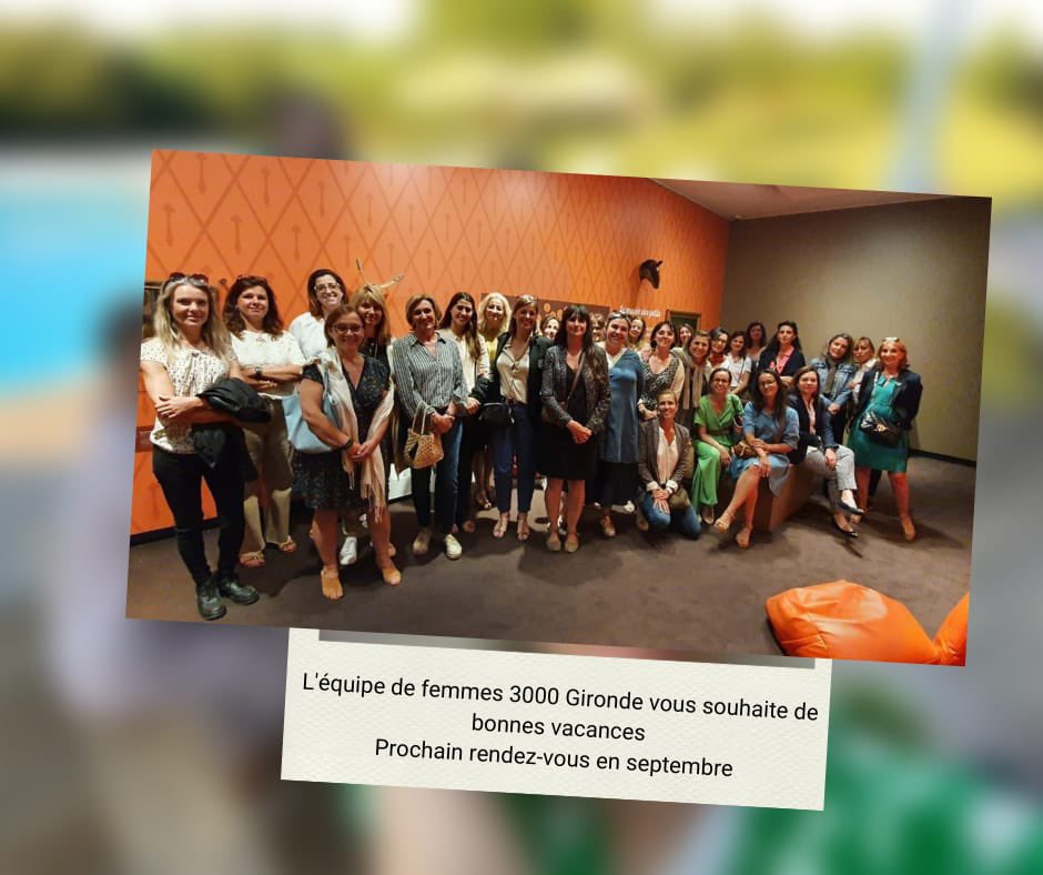 Toute l'équipe Femmes 3000 Gironde espère que vous passez un bel été et que le repos est au RDV🏖☀️🧳
On se retrouve très bientôt avec un beau programme pour cette rentrée ✨️🎉🤩