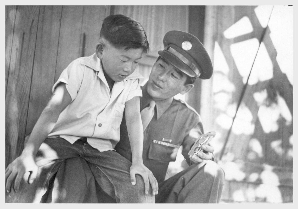 On this #PurpleHeartDay, we remember Sgt. Kazuo Komoto who was shot by a sniper while serving as a front line interpreter in the @usarmy during #WWII.  He brought his #PurpleHeart to show his family who was incarcerated in Gila River WRA camp. #NiseiSoldiers