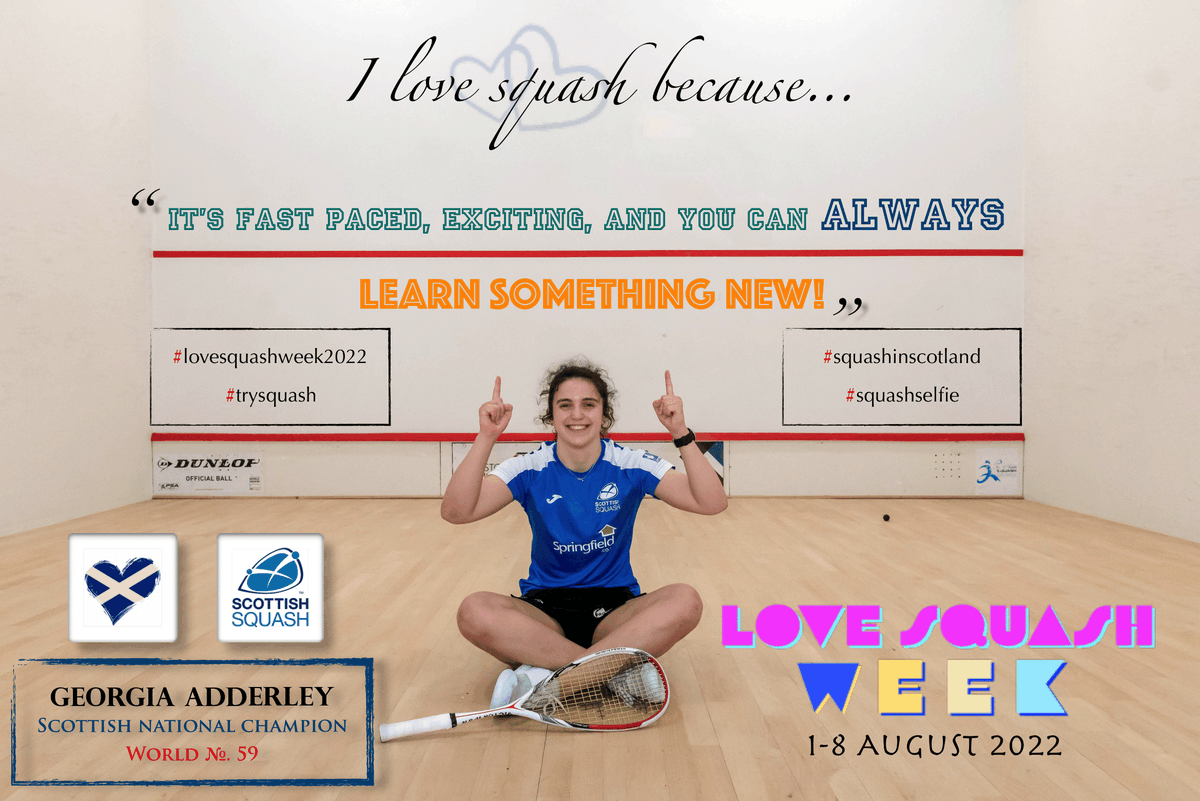 Scottish_Squash's tweet photo. Finally, it's the one and only @G_Adderley01! Our ๐ด๓ ง๓ ข๓ ณ๓ ฃ๓ ด๓ ฟ National Champion and member of @Team_Scotland @birminghamcg22
"I love squash because it's fast paced, exciting, and you can always learn something new!"
Well said, Georgia! Now it's your turn! Tell us why you #lovesquash๐ https://t.co/OqNTpU2vyp