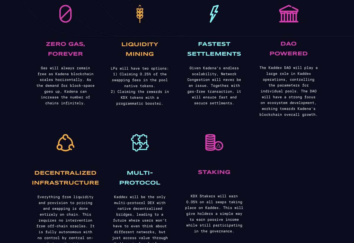 Robertmindset's tweet image. Kaddex $KDX the most powerful proof of work DEX with:
✅ Swap safely with no transaction costs
✅ Provide liquidity to pools for any pair
✅ Stake $KDX and earn 0.05% on all trades
✅ Access $KDX farm liquidity mining 2.0

$UNI $BNB $SUSHI $CAKE $CRV $SHIB $BTC $ETH $KDA