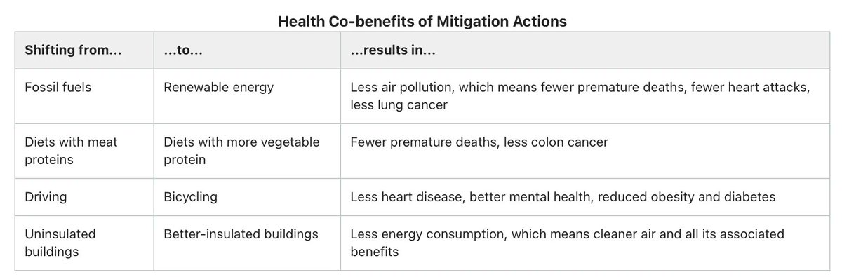 Alle typer klimaendringer vil ha negativ betydning for helsen vår. Samtidig er det slik at mange av klimatiltakene også har en klar helsegevinst, som bedre luft, mer aktivitet og sunnere kosthold.  
Det bør gi en ekstra motivasjon til å komme i gang raskt med handling!