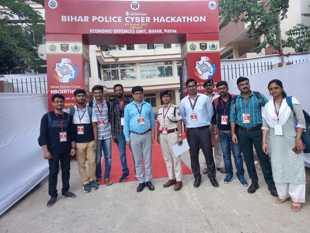 IITPAT's tweet photo. Students of the IIT Patna participated in the Bihar Police Cyber Hackathon and secured 3rd position. Organized by the Economic Offences Unit, Bihar Police, on August 5, 2022 at the newly constructed Cyber Forensic-cum Training Lab in Patna.
#IITPatna #BiharPolice #CyberHackathon https://t.co/UwwV5u1R1S