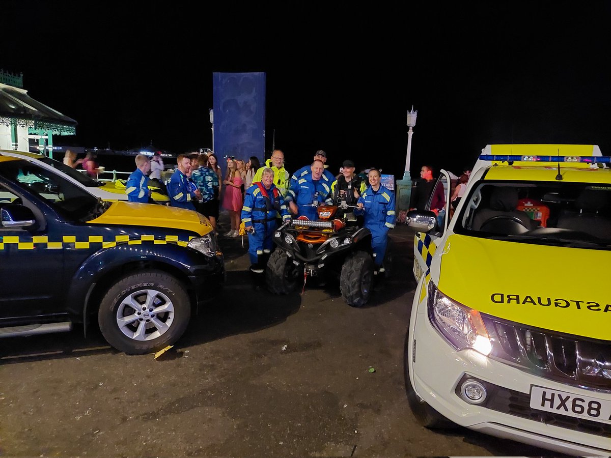 A busy weekend so far for the team. It's been great to have multiple Coastguard teams from across the area working closely with <a href="/SECAmbulance/">South East Coast Ambulance</a>  &amp; <a href="/beachpatrol2019/">Brighton Beach Patrol Reaching Out & Saving Lives</a> to help keep <a href="/PrideBrighton/">Brighton & Hove Pride</a> safe.