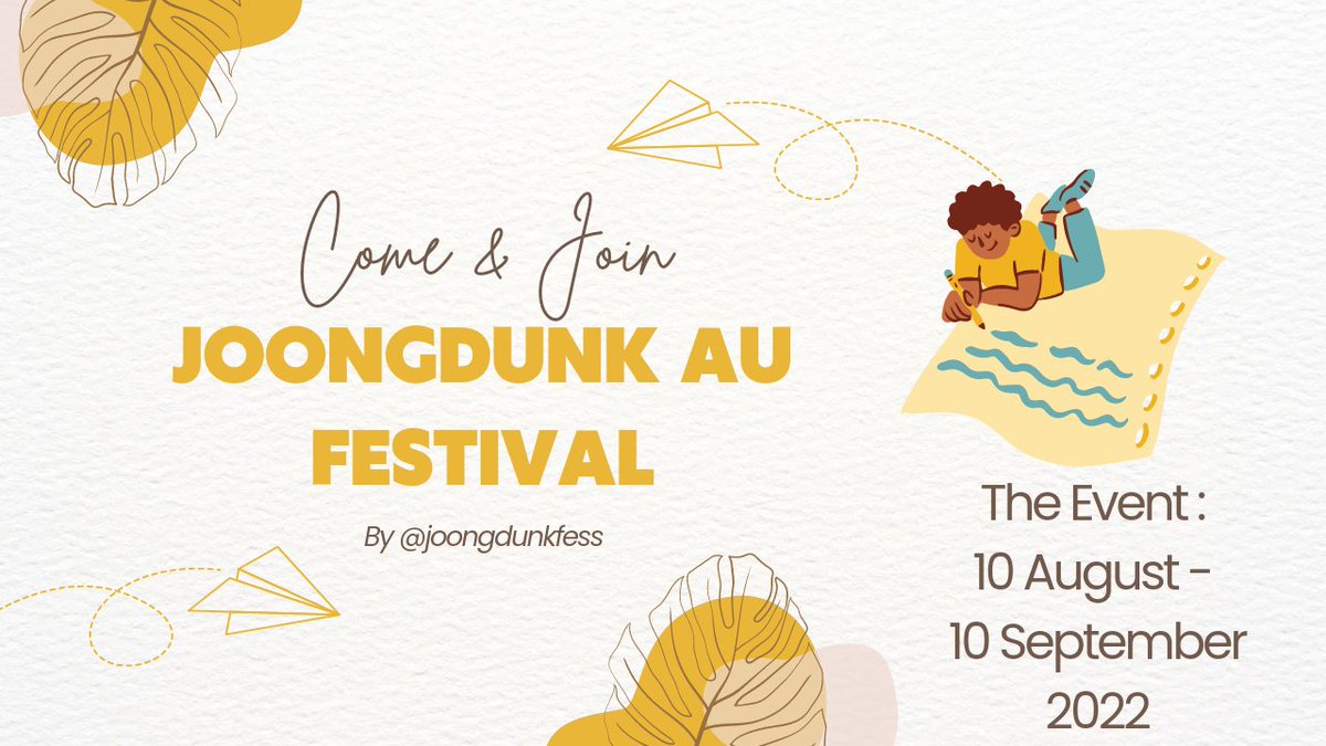 jdfanfest's tweet photo. { JOONGDUNK AU FESTIVAL }

Timeline : 10 August - 10 September 2022

#JDAUFestival https://t.co/n5GObVo0hV
