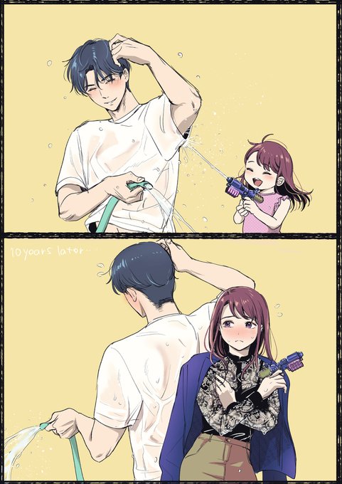 10年後も一緒に水遊びしようね!【第6話更新】 #漫画 #オリジナル #創作男女 #ラブコメ #JK #年の差 #恋愛  