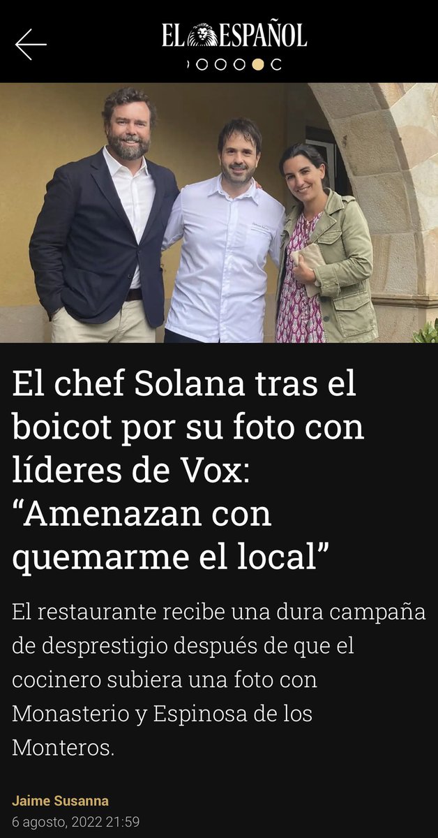 Por allí han pasado de todos los colores y condiciones. Y ha publicado fotos con todos ellos. 

Esto empieza a ser irrespirable. Todo mi apoyo y mi afecto para <a href="/igNachoSolana/">Ignacio Solana Perez</a> y todo su equipo, que hacen de su casa un reino cántabro de la gastronomía. 

Ya estoy reservando mesa.