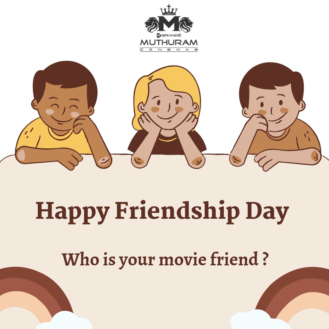 GrandeMultiplex's tweet photo. Watching a movie at #grandemuthuramcinemas with friends and popcorn. Can it get better? 

Tag your movie friends in the comments and let them know that they are special 🥳

Wishing you all a very #happyfriendshipday.

#moviefriends #movietheatres #moviewithfriends #friendship https://t.co/iY1SHHXwJz