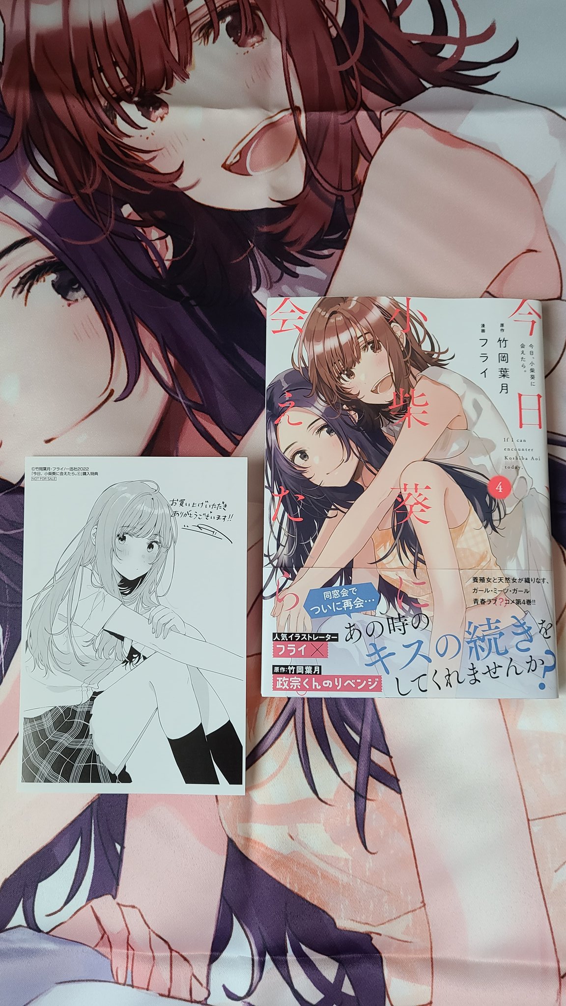 かしたく Kashitaku 今日 小柴葵に会えたら ４巻 最終巻 届きました 特典はイラストカードとメロンブックス限定版のb2タペストリーです １巻から読み返したくなりました 竹岡葉月 Tapiokaazuki 先生 フライ Flyco 先生 今日小柴葵に