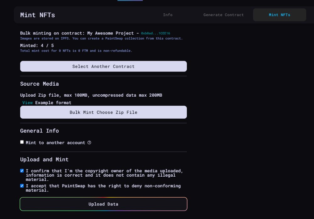 Using our factory contracts in v3 marketplace? You can now batch mint NFTs by uploading a csv and zip file! Check out our docs for more info! #nfts #fantom