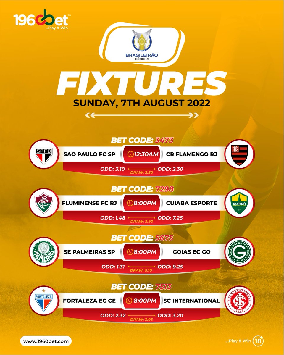1960BetSupport's tweet photo. #FOOTBALL🏆⚽

#Sundayfixtures

BET NOW on https://t.co/6yYHPke8Ll
MOBILE APP ALSO AVAILABLE
Mobile App Down 👇
https://t.co/yWrnd56Bs6
Play Responsibly 🔞

#playandwin #1960Bet #LaLiga #SerieA #Ligue1 #Superlig #football #sports #odds #fixtures https://t.co/EH0D95rOSr