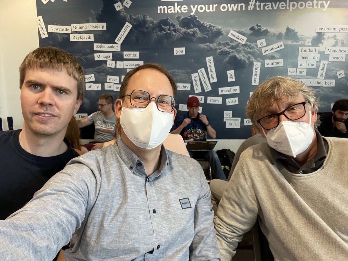 rothkopfAK's tweet photo. 🇩🇪 soccer ⚽️🥅 wisdom: after a conference is before the next conference. After hosting #ConfXV @UniStavanger, now on my way to @UniBonn to present my latest research at #Lattice2022. At @SVG_airport w/ R.Larsen & L.v. Smekal. @forskningsradet https://t.co/6zbeHdVlZC