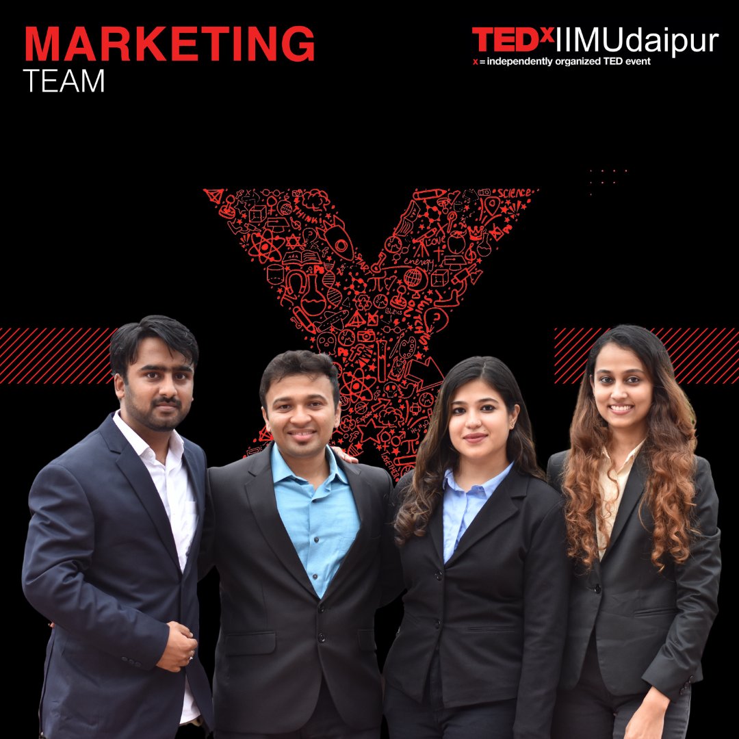 TEDxIIMUdaipur's tweet photo. "Today it's important to be present, be relevant and add value." – Nick Besbeas

We are glad to present to you the Marketing Team! 

#tedxiimudaipur #tedx #iimu #ted #iim #tedtalksindia #tedtalkspeaker #leadership #motivationalspeaker #inspiration #team #marketing https://t.co/BukCtz70wP