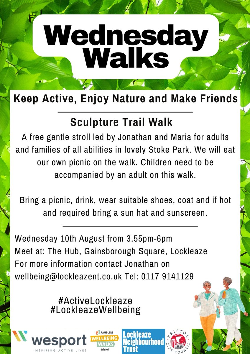 ActivatorMaria's tweet photo. Join us for a walk! Free family fun.@brighterplaces_ @HealthHorfield #ActiveLockleaze @wesportap @ebechurch https://t.co/wVgiTxczsH