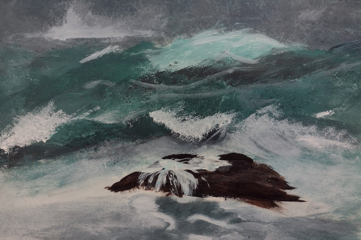 mchughpmtlib's tweet image. These fabulous seascapes inspired by American artist Winslow Homer (1836 - 1910) were painted by grades 6 - 12 students in our Summer Art Classes with Alexis Starke.  Fantastic work everyone!!#summerartclasses #oceansofpossibilites 🌊🎨