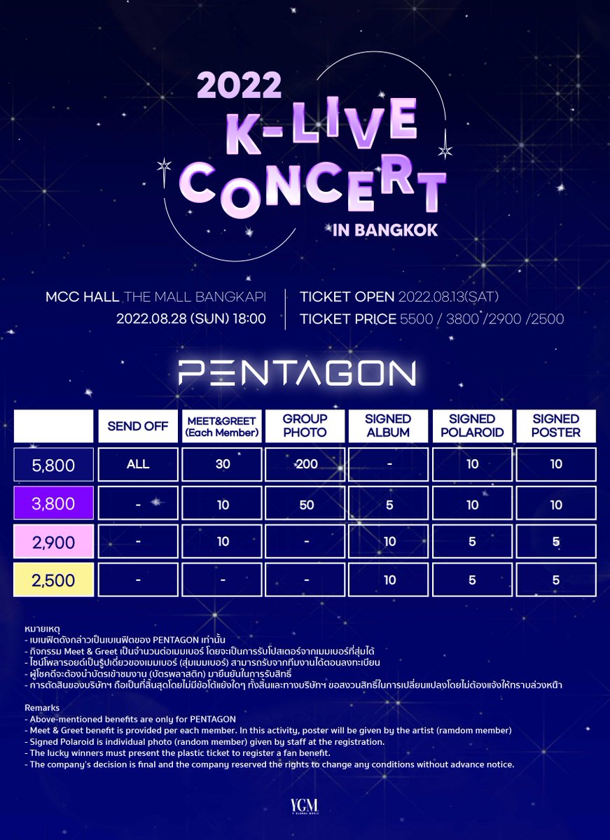 yglobalmusic's tweet photo. 1st Line Up #PENTAGON 🪐
ยูนิเวิร์สคิดถึงหนุ่มๆมั้ยเจอกันได้ใน 2022 K-LIVE CONCERT IN BANGKOK วันที่ 28 ส.ค. 65 นี้!

Ticketing : 13 August 2022 (10.00)
https://t.co/U0s09AjJ1I

*เบเนฟิตของศิลปินท่านอื่นจะประกาศพร้อมกับไลน์อัพศิลปิน

#2022KLIVEinBKK https://t.co/mRb8SzdWmX