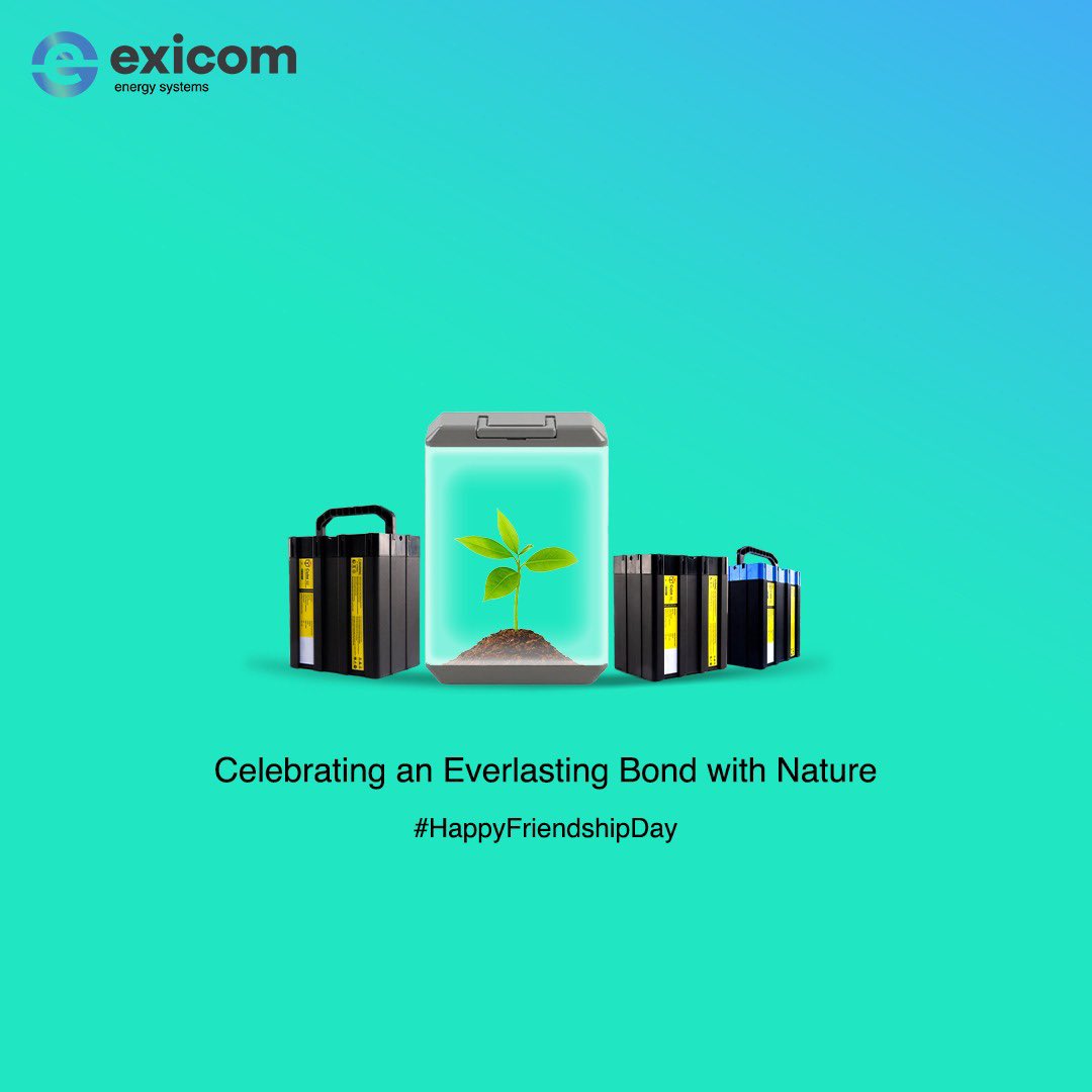 ExicomEnergy's tweet photo. Here's to establishing an eco-friendly bond and giving back to our selfless friend - nature that has never left our sight! Exicom wishes everyone a #HappyFriendshipDay! 

#friendshipday #sustainability #electricvehicles #liionbatteries #ecofriendly #exicom https://t.co/YS5NhPdYcJ